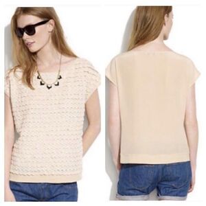 Madewell Tiered Lace Front Silk Top